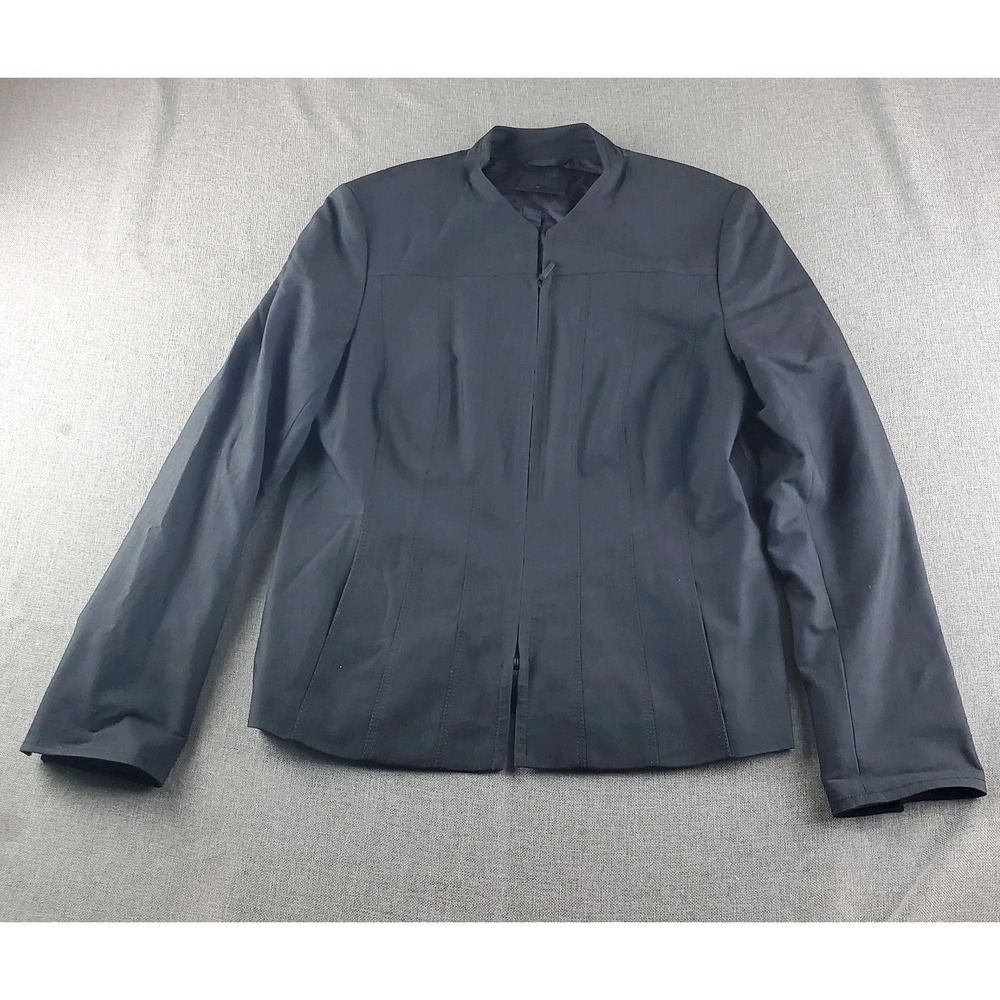 Akris Jacket Womens 10 Full Zip Blazer Cashmere Wool Blend Half Lined Italy